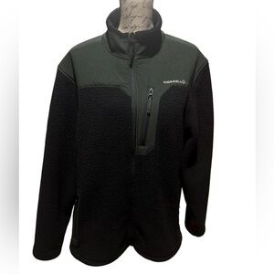 Merrell Zefting Fleece Full Zip Up Jacket Black & Olive Green Men’s Size XL